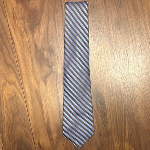 Calvin Klein Blue and Brown Diagonal Stripe Tie